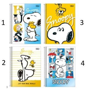 Caderno Univ Snoopy 10M 160 Folhas efeito metálico Tilibra