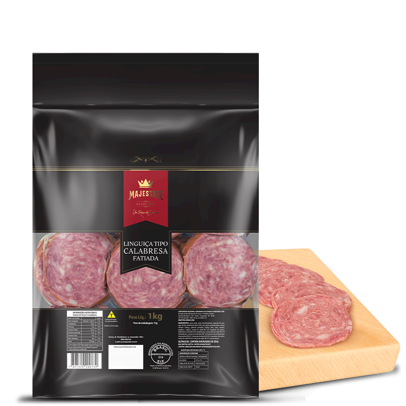 LINGUIÇA CALABRESA FATIADA MAJESTADE PCT 1kg