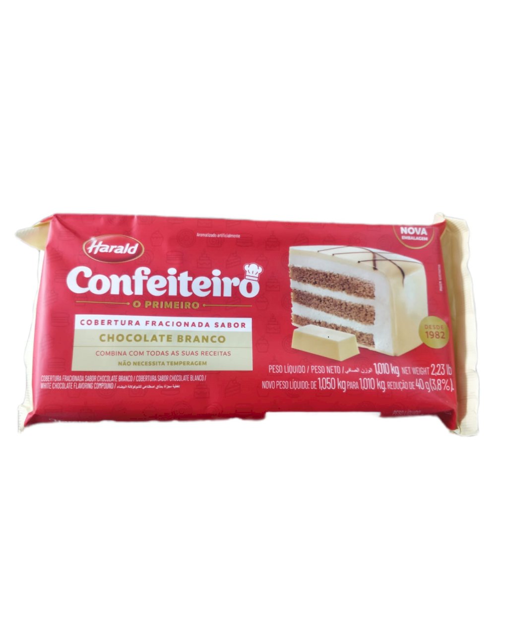 COBERT CHOCOLATE BARRA  HARALD BRANCO 1,010KG