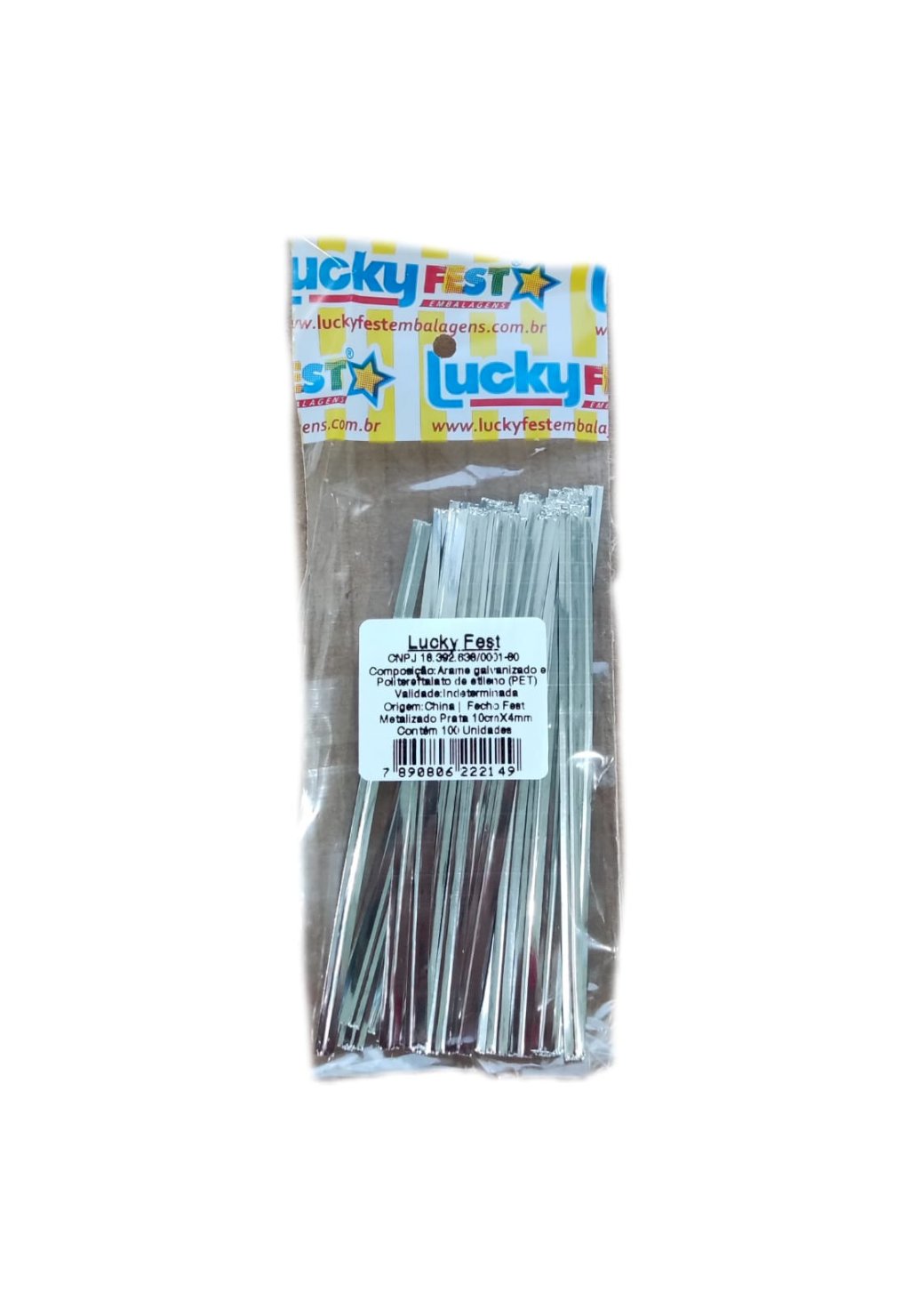 FECHO FEST METALIZADO PRATA (PCT C/ 100 und.)