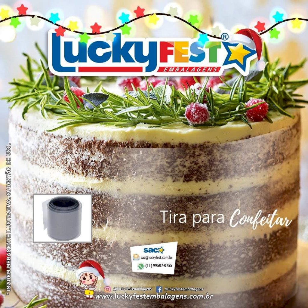TIRA CONFEITAR 10CM - 10cmX2m LUCK FEST