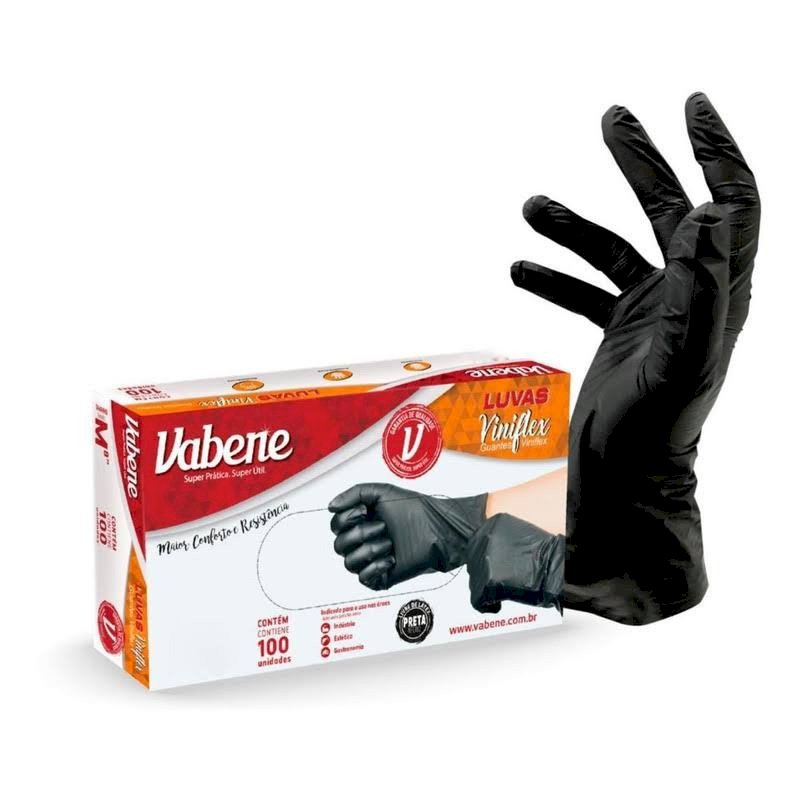 LUVA VINIFLEX VABENE  GG 100UN PRETA