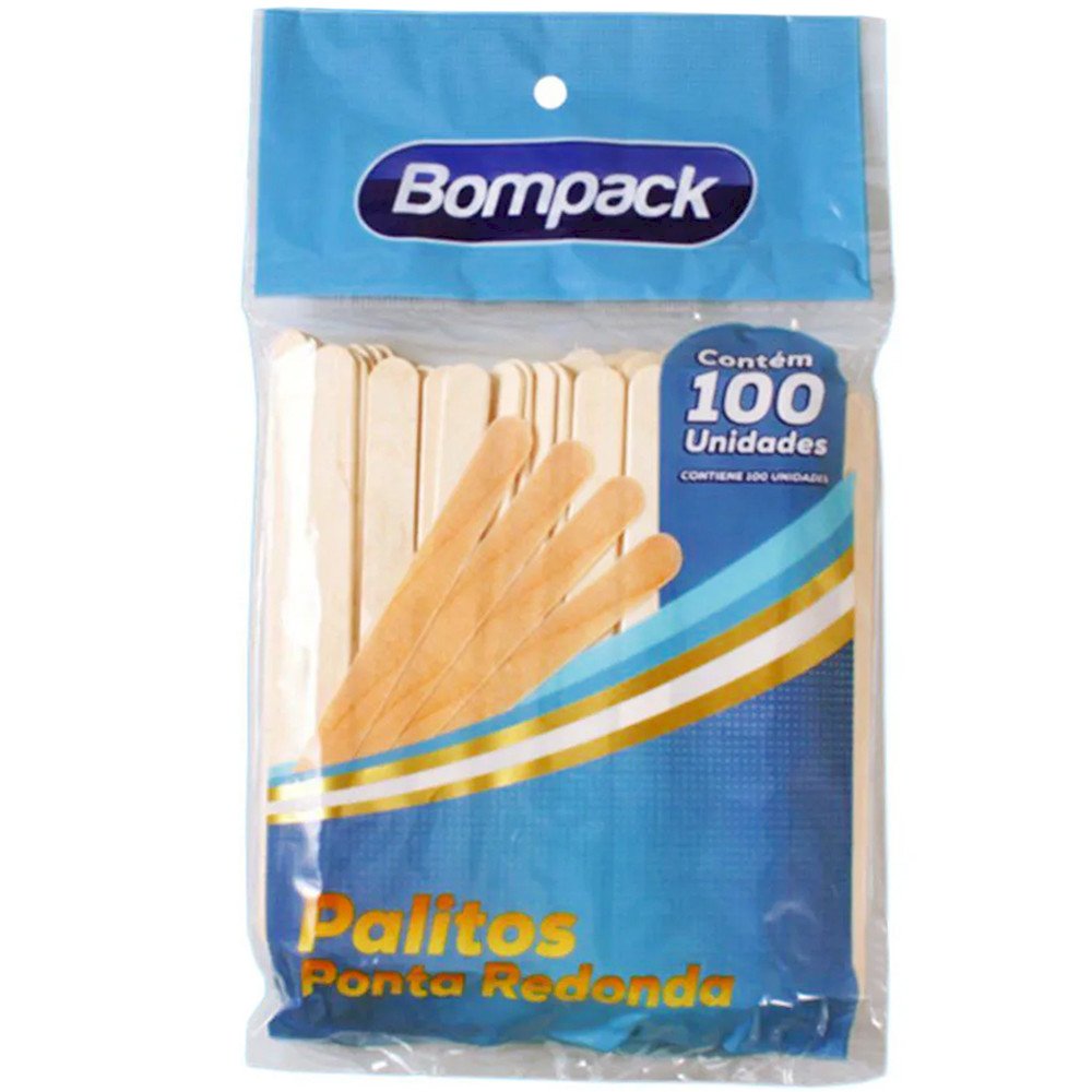 PALITO PICOLE BOMPACK PONTA REDONDA C/100