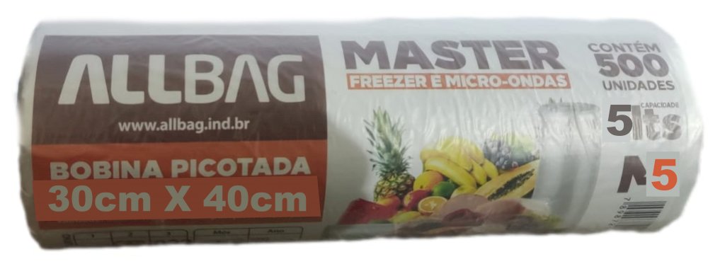 BOBINA ALLBAG PICOT. 30x40CM C/500 UND 5kg