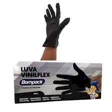 LUVA VINILFLEX BOMPACK S/PO PRETA M C/100