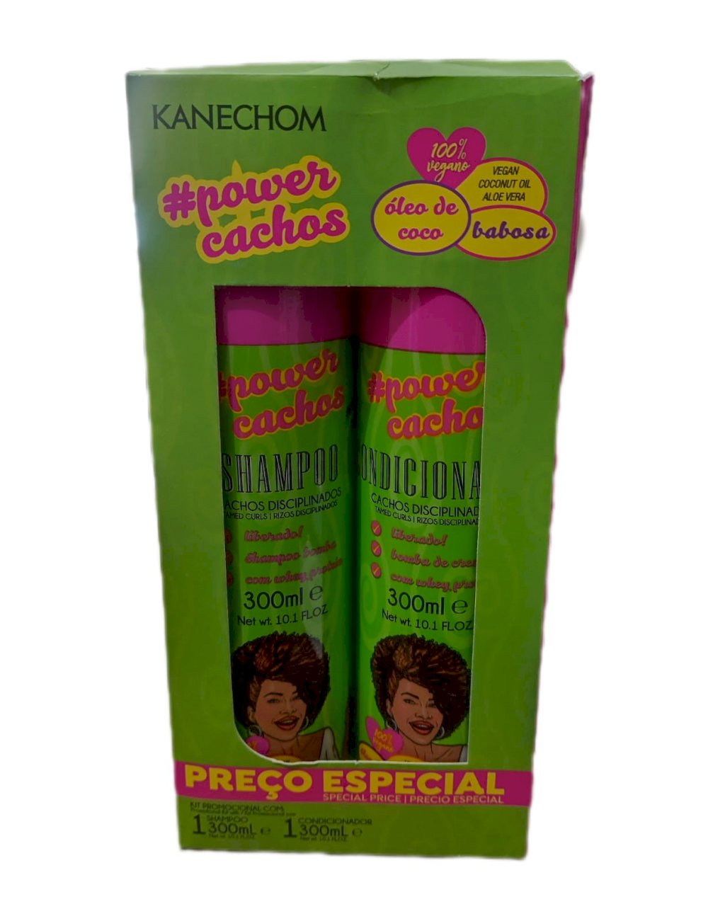 SHAMPOO KANECHOM +COND. POWER CACHOS 2X300ML