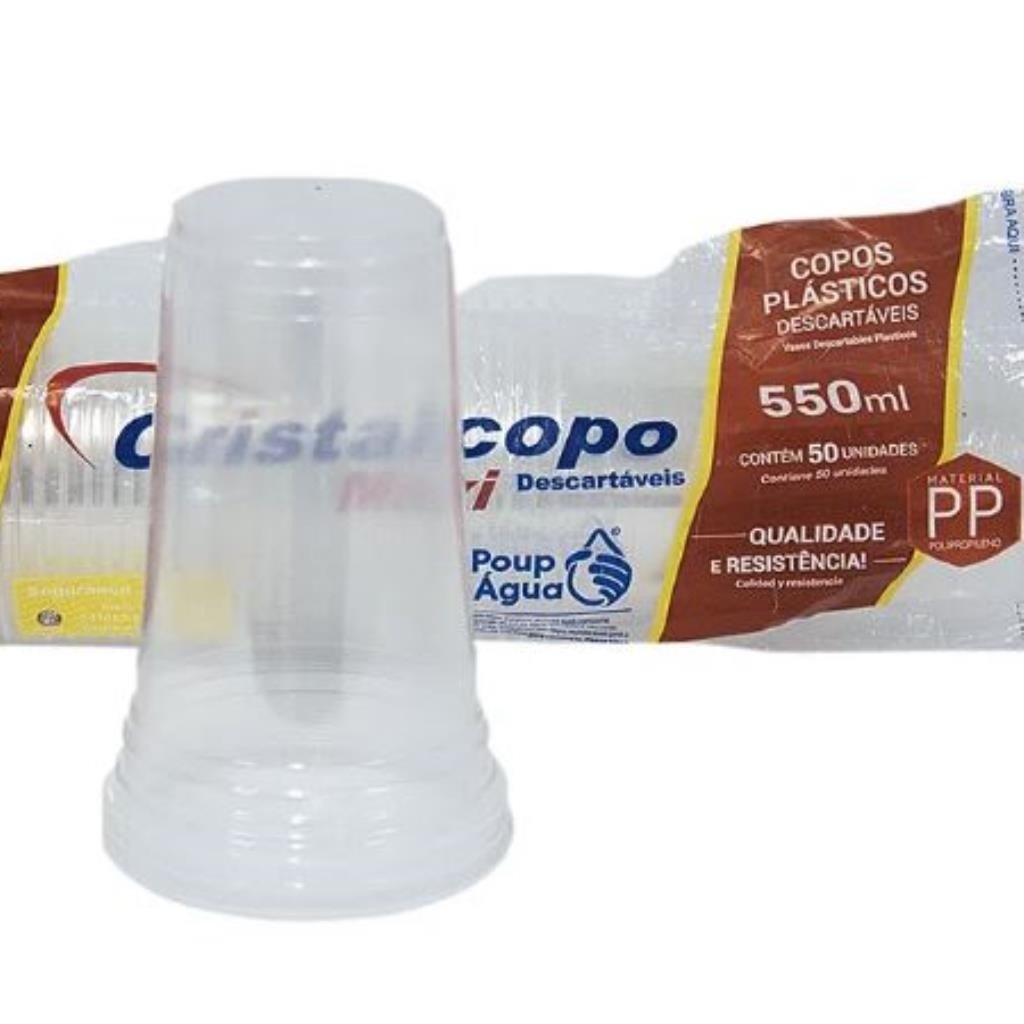 COPOS CRISTALCOPO LISO 550ML 50UN