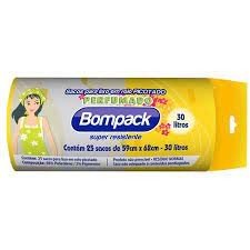 SACO DE LIXO 30LT ROLL PERFUMADO C/25 UNID BOMPACK