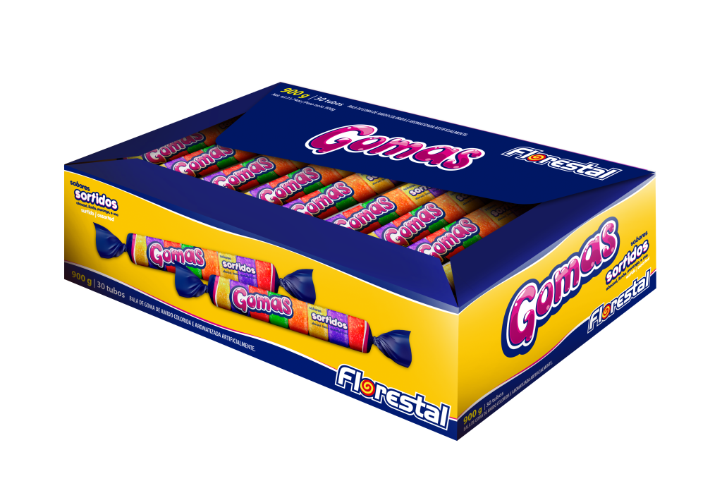 BALA DE GOMA TUBO SORTIDA FLORESTAL 900G