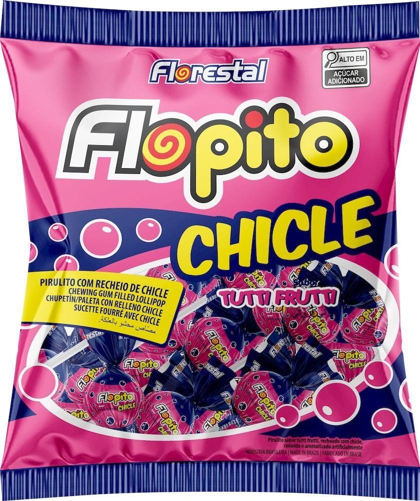 PIRULITO FLOPITO CHICLE TUTTI-FRUTTI 500G