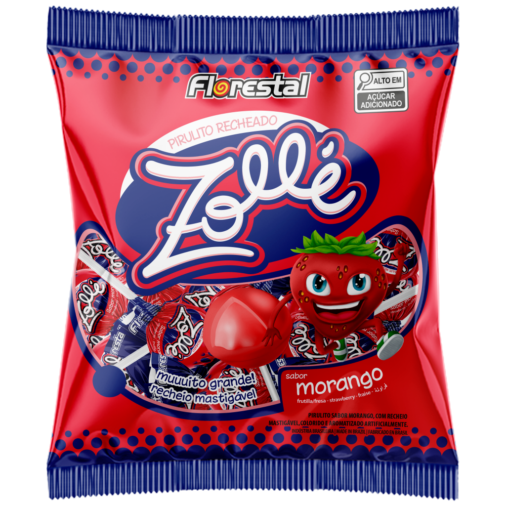 PIRULITO ZOLLE MORANGO 480G