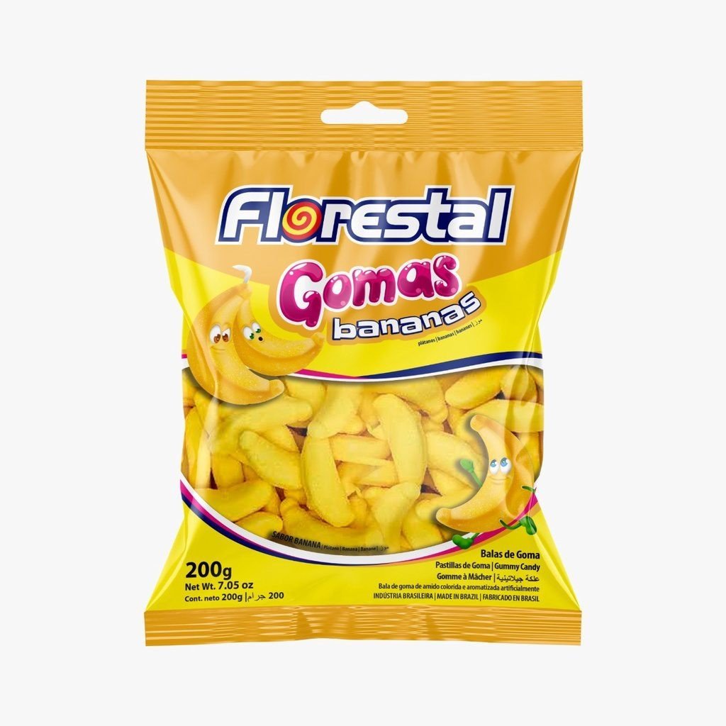 BALA DE GOMA BANANAS FLORESTAL 150G