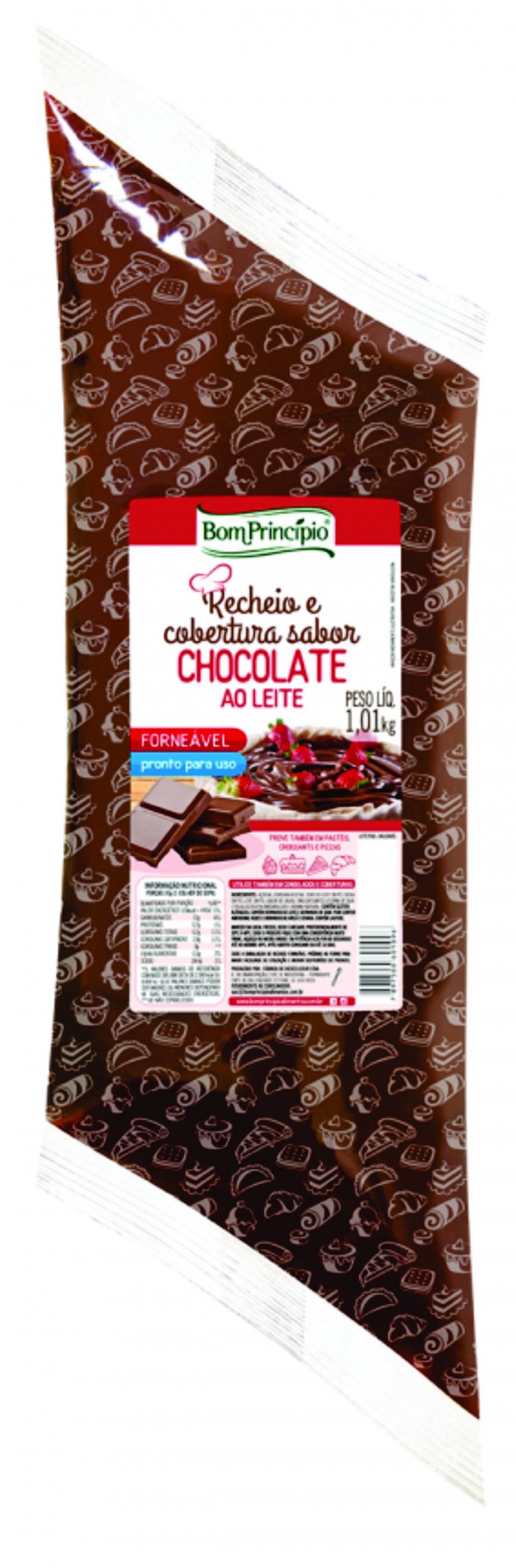 RECHEIO  COBERTURA CHOCOLATE AO LEITE 1,01kg BOM PRINCIPIO