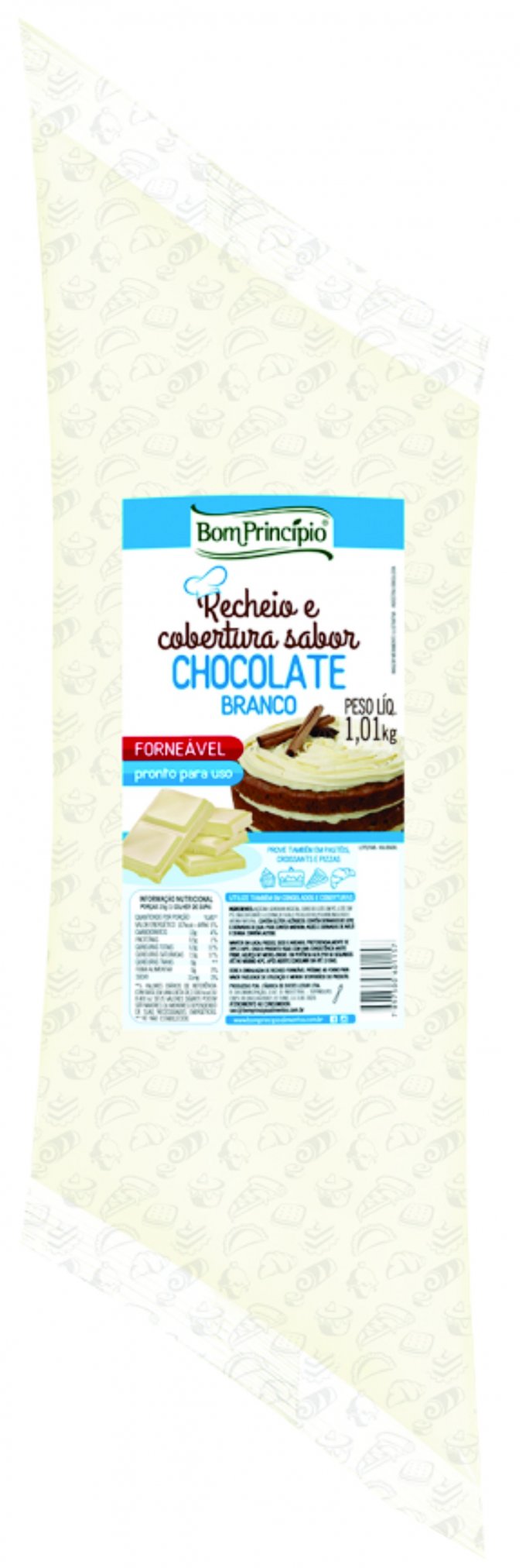 RECHEIO  COBERTURA CHOCOLATE BRANCO 1,01kg BOM PRINCIPIO