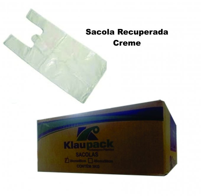 SACOLA KLAUPACK CREME MÉDIA 40X50 3kg COM 250 UN