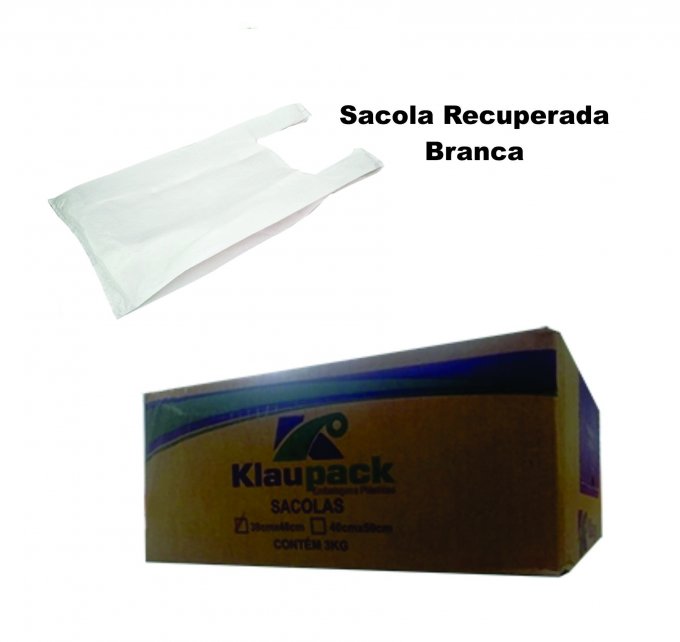 SACOLA KLAUPACK BRANCA PEQUENA 30X40 COM 330 UN +-