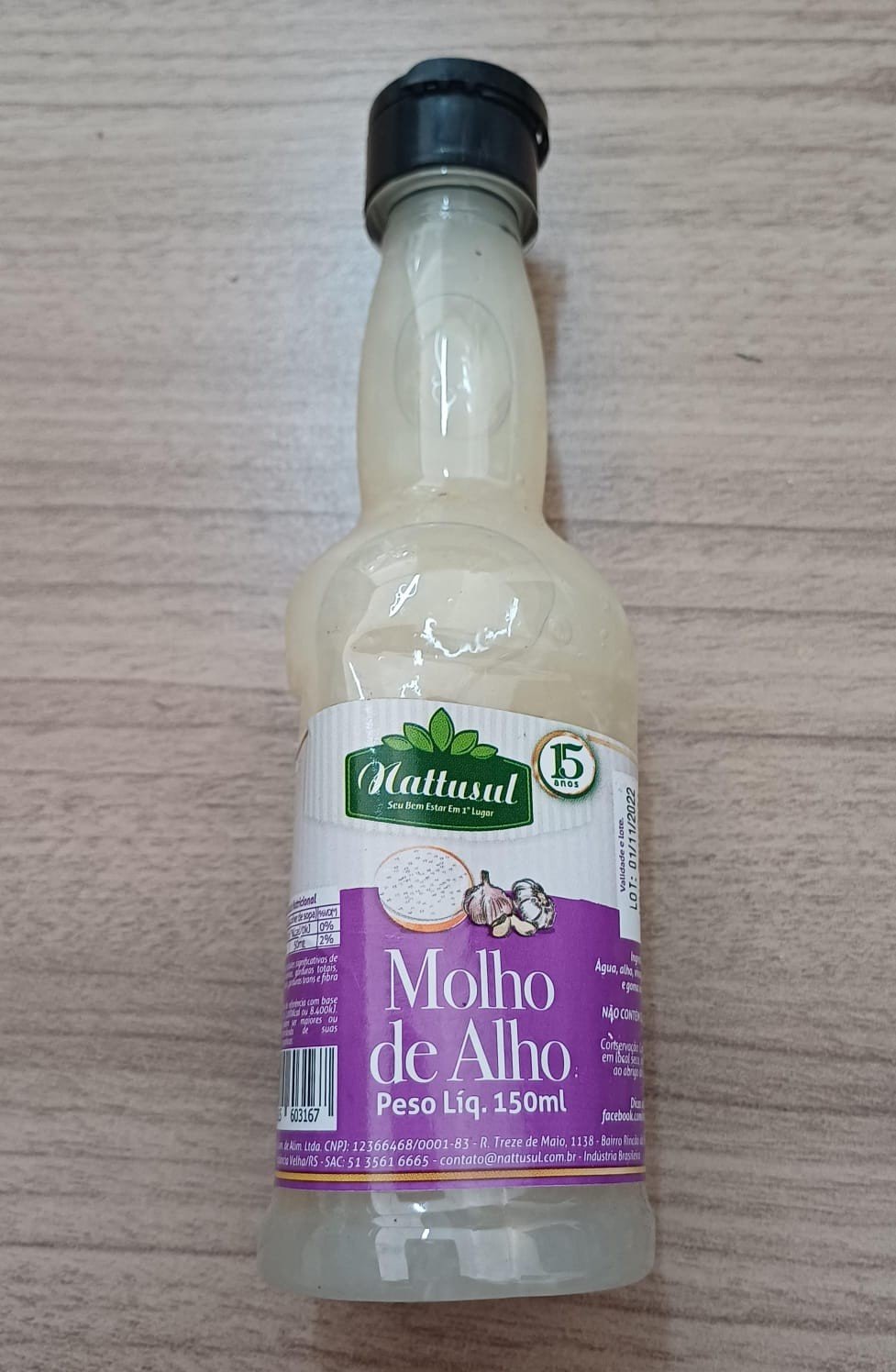 MOLHO ALHO NATTSUL 150 ML