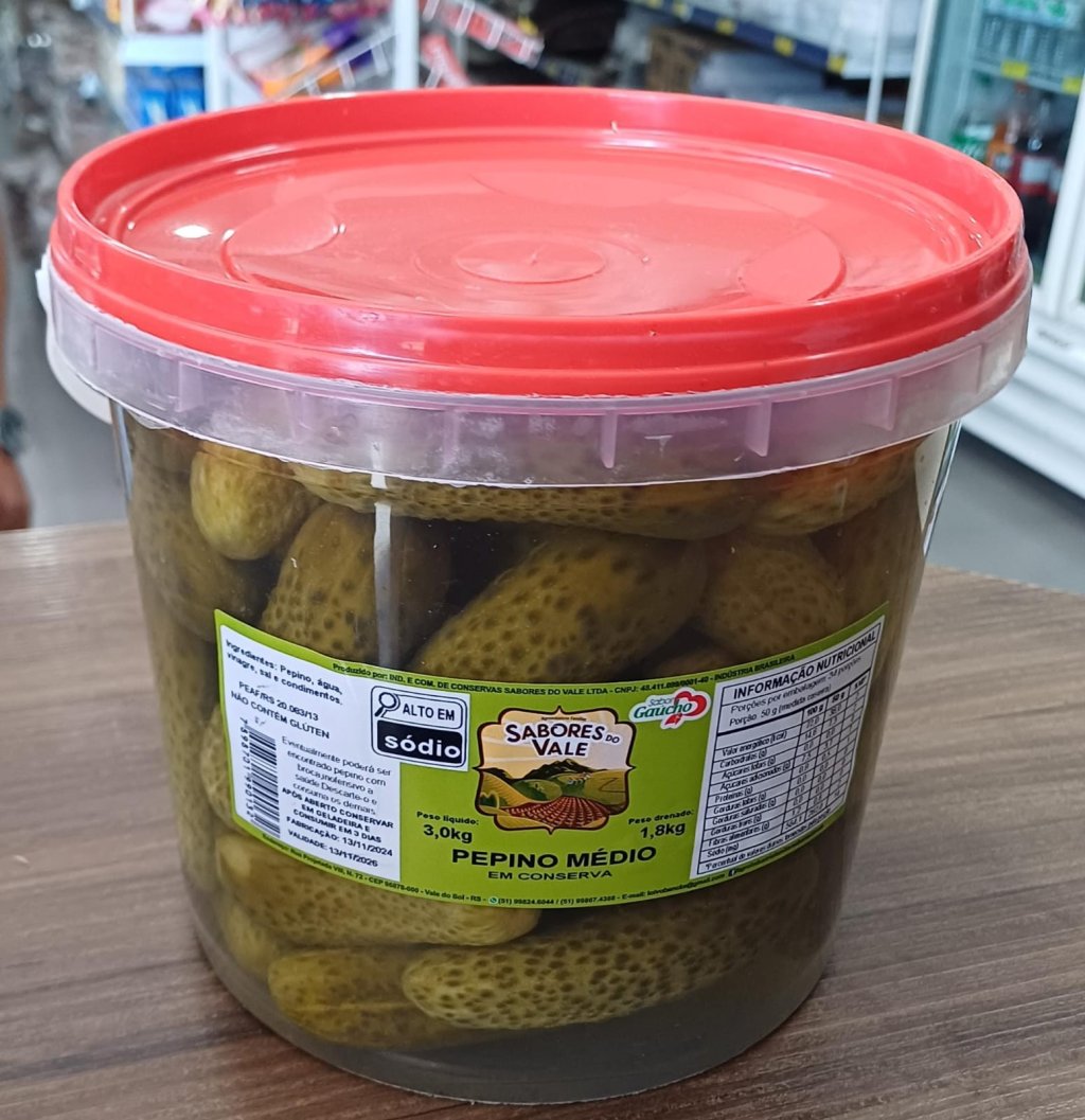 PEPINO MEDIO SABORES DO VALE 1,8KG