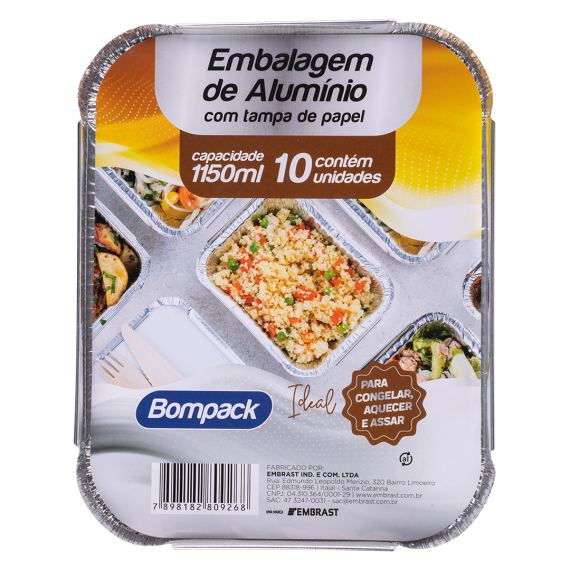 ASSADEIRA BOMPACK C/TAMPA 1150ML C/10 UN