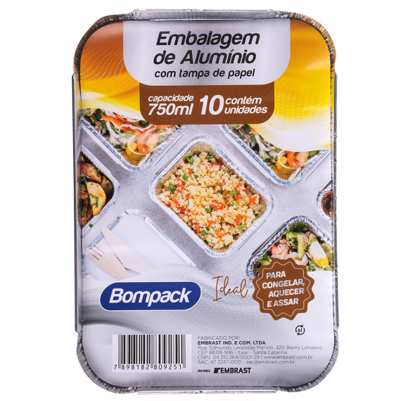 ASSADEIRA BOMPACK C/TAMPA 750ML C/10 UN