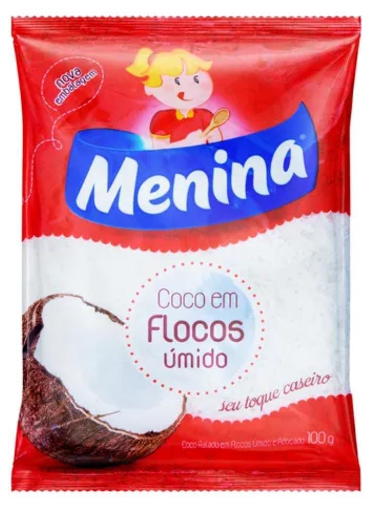 MENINA COCO RALADO UMIDO ADOCADO FLOCOS 100GR