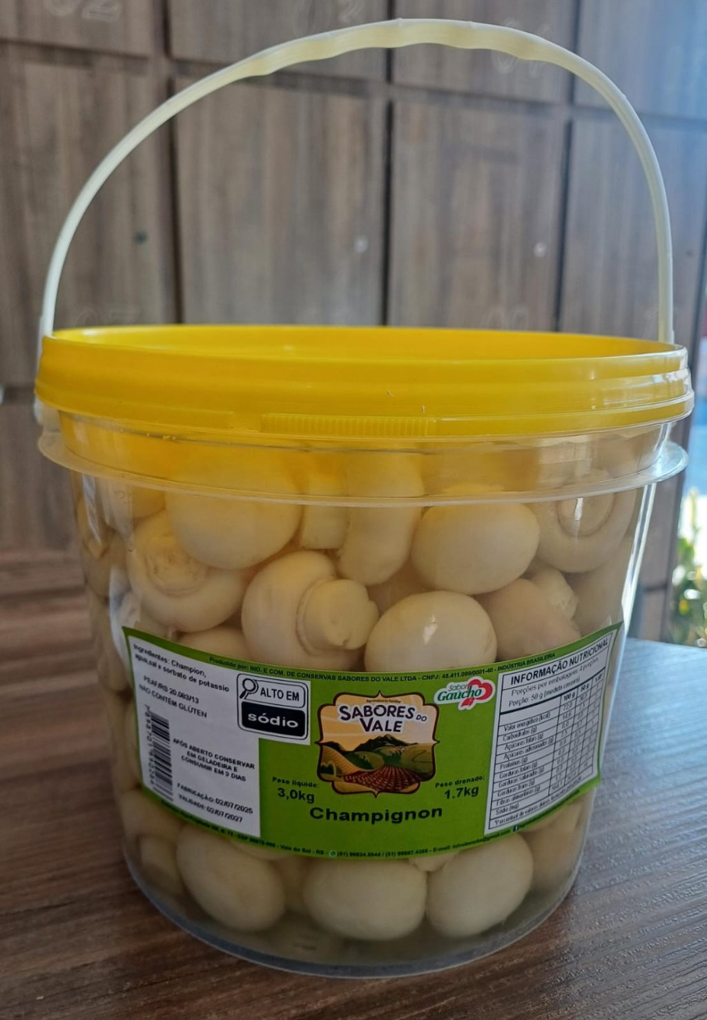 CHAMPIGNON SABORES DO VALE INTEIRO 1,7Kg