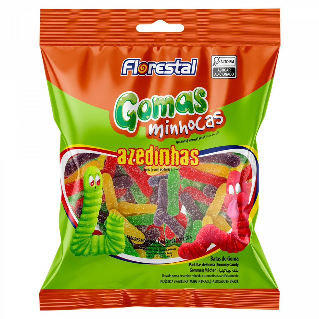 BALA DE GOMA MINHOCAS AZED. FLORESTAL 150G