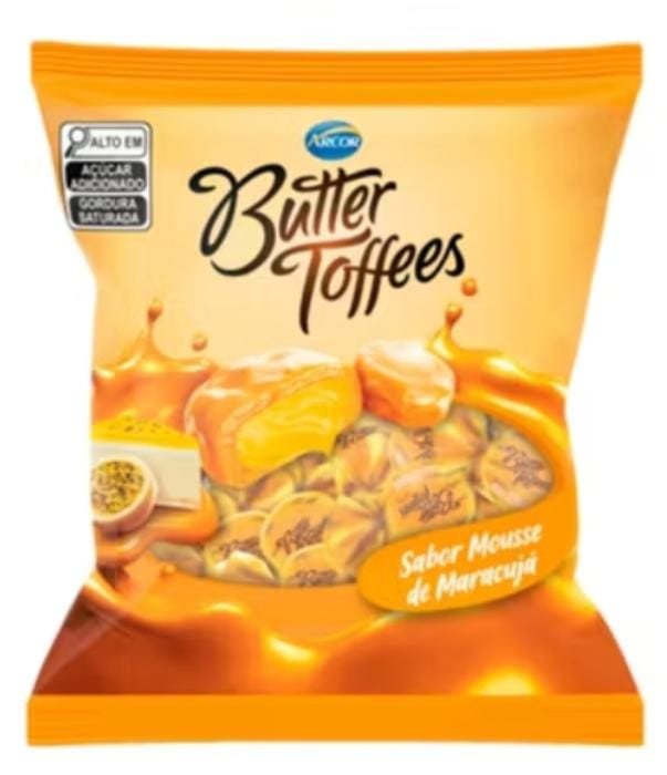 BALA ARCOR BUTTER TOFFEE MARACUJA 400G