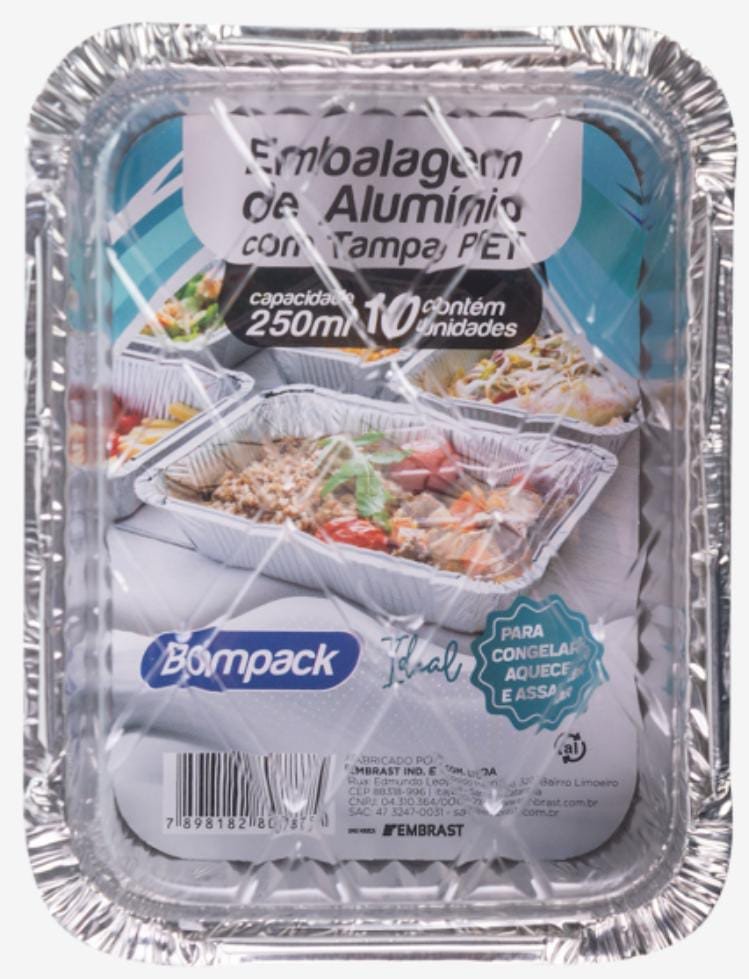 ASSADEIRA BOMPACK C/TAMPA PET 250ML C/10 UN