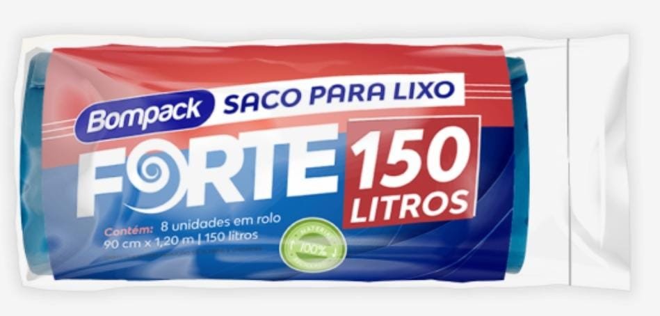 SACO DE LIXO BOMPACK 150LT FORTE  C/8