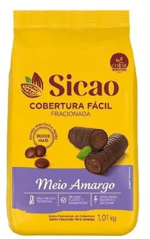COBERTURA CHOC. GOTAS SICAO AMARGO 1,010KG
