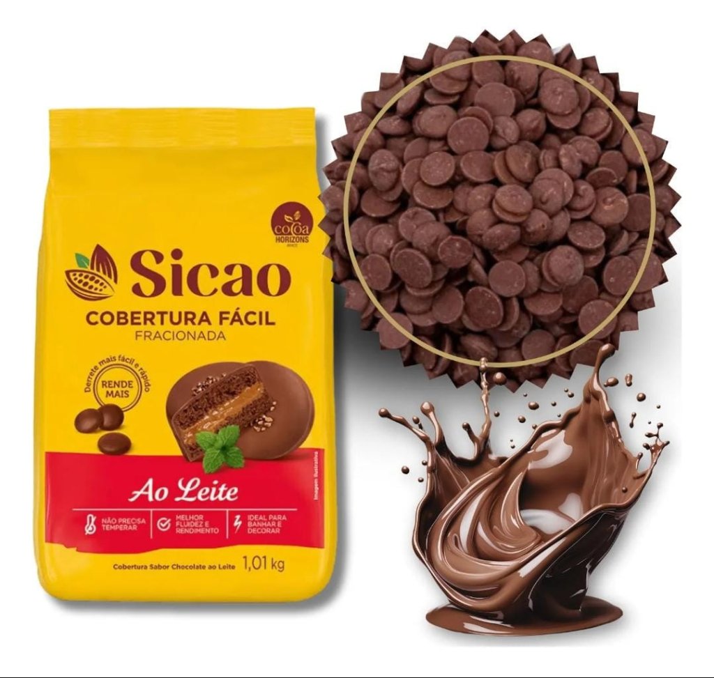 COBERTURA CHOC. GOTAS SICAO AO LEITE 1,010KG