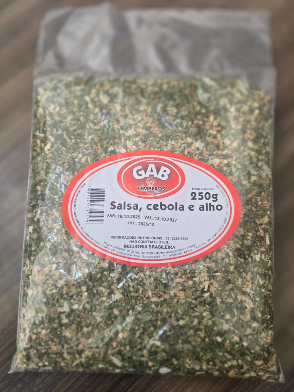ALHO , OREGANO, CEBOLA E SALSA GAB  250G