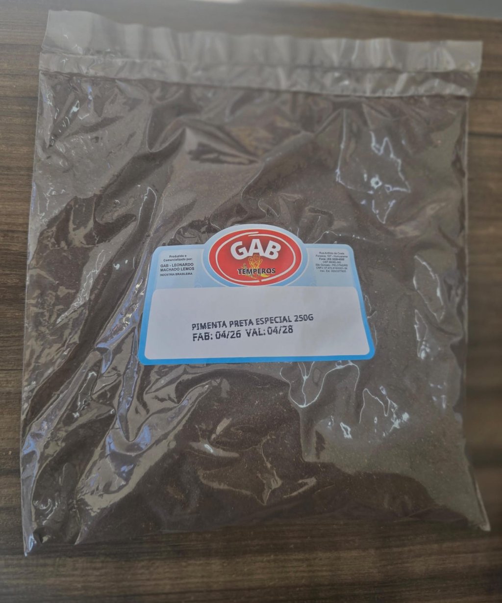 PIMENTA PRETA MOIDA GAB 250G