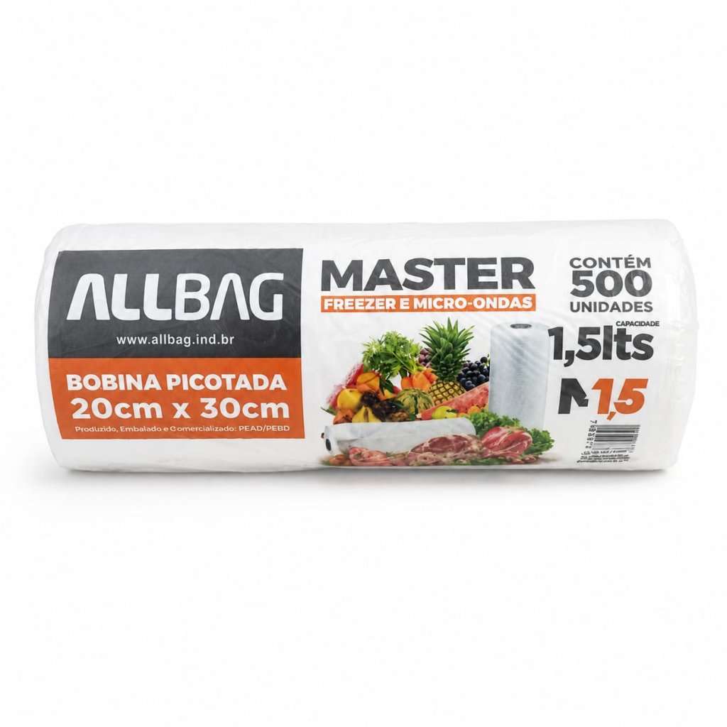 BOBINA ALLBAG PICOT. 20x30CM C/500 UND 1,5 kg