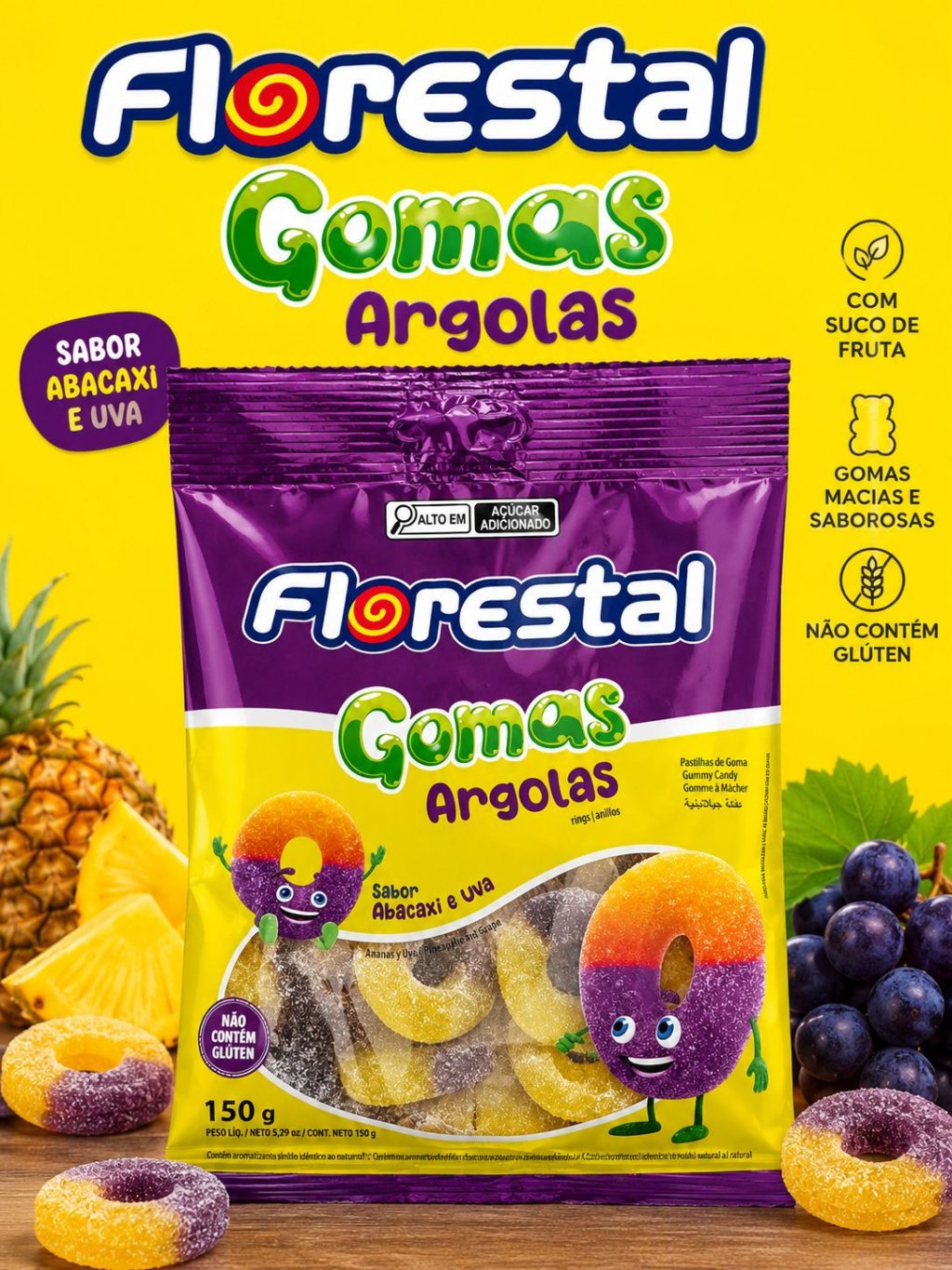 BALA DE GOMA ARGOLA FLORESTAL 150G