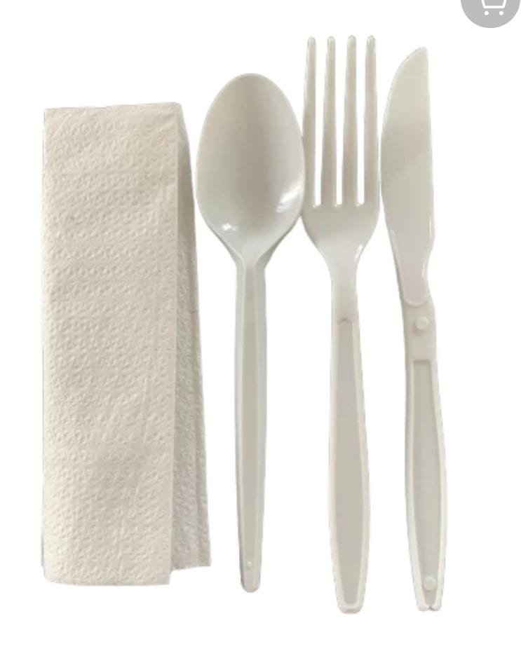 GARFO+FACA+COLHER PREMIUM BRANCO+GUARD. 10UN
