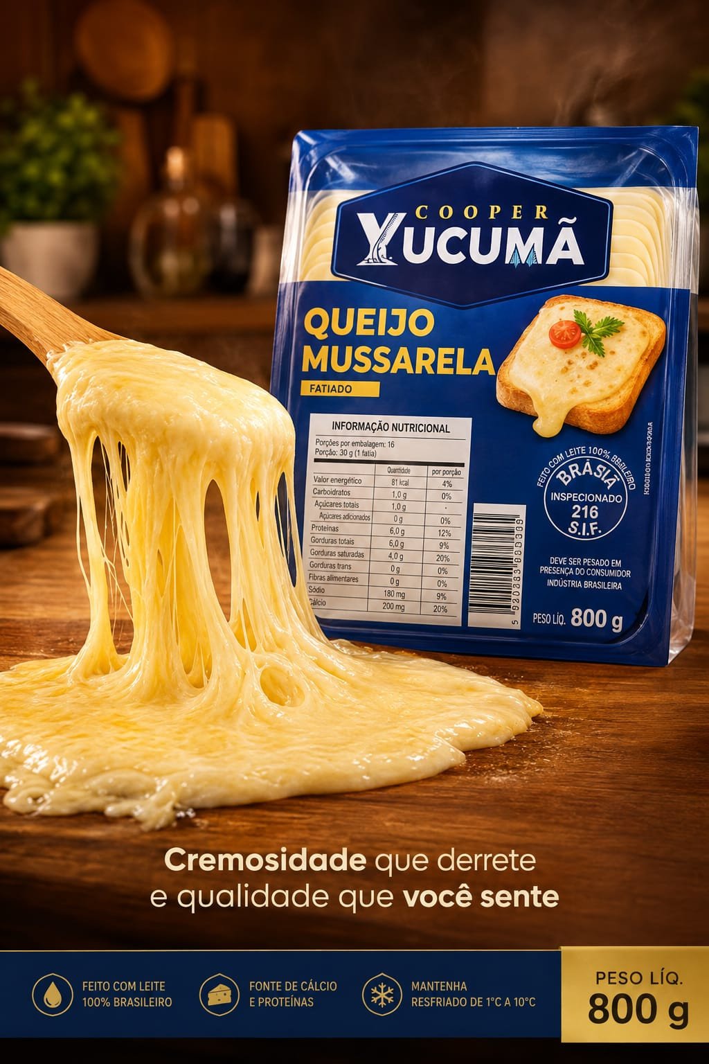 QUEIJO FAT MUSSARELA YUCUMA 800G