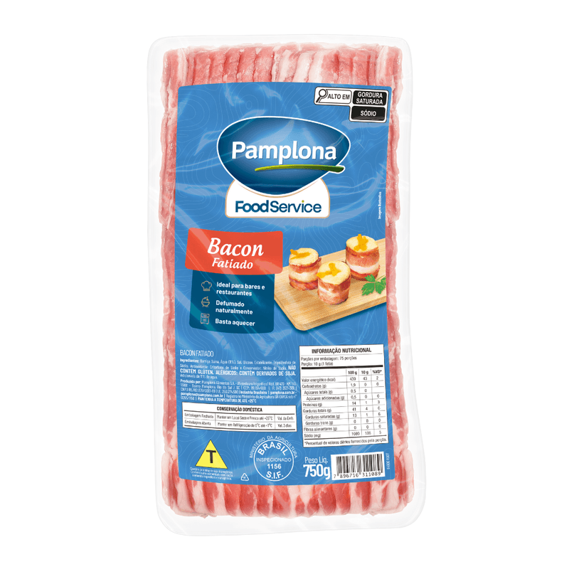 BACON FATIADO 750g PAMPLONA