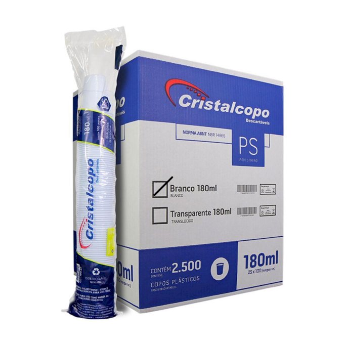 Copo Cristalcopo 100 unid x 180ml