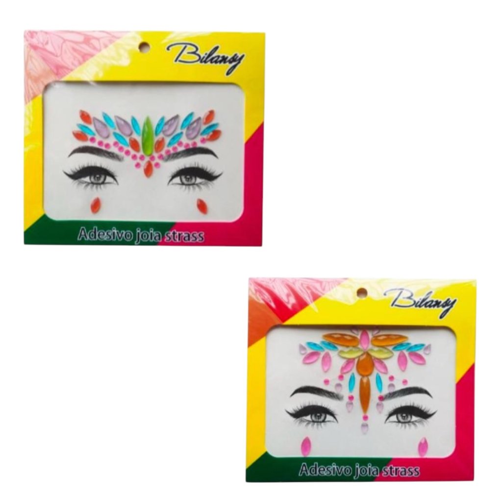 Cartela Cristais Face Neon Reflete no Escuro Bilansy