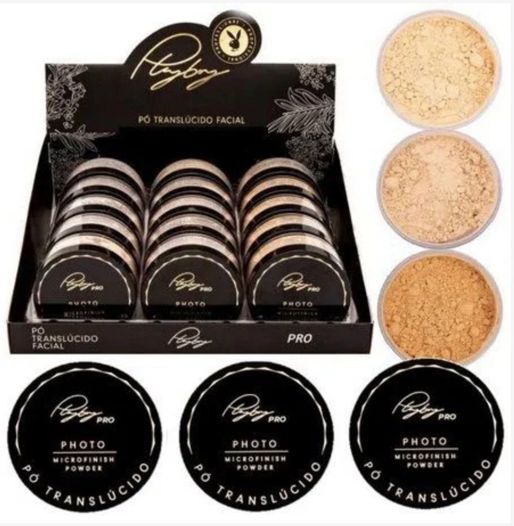 Pó Translúcido Playboy Box Misto c/3 Tons (1/2/3)