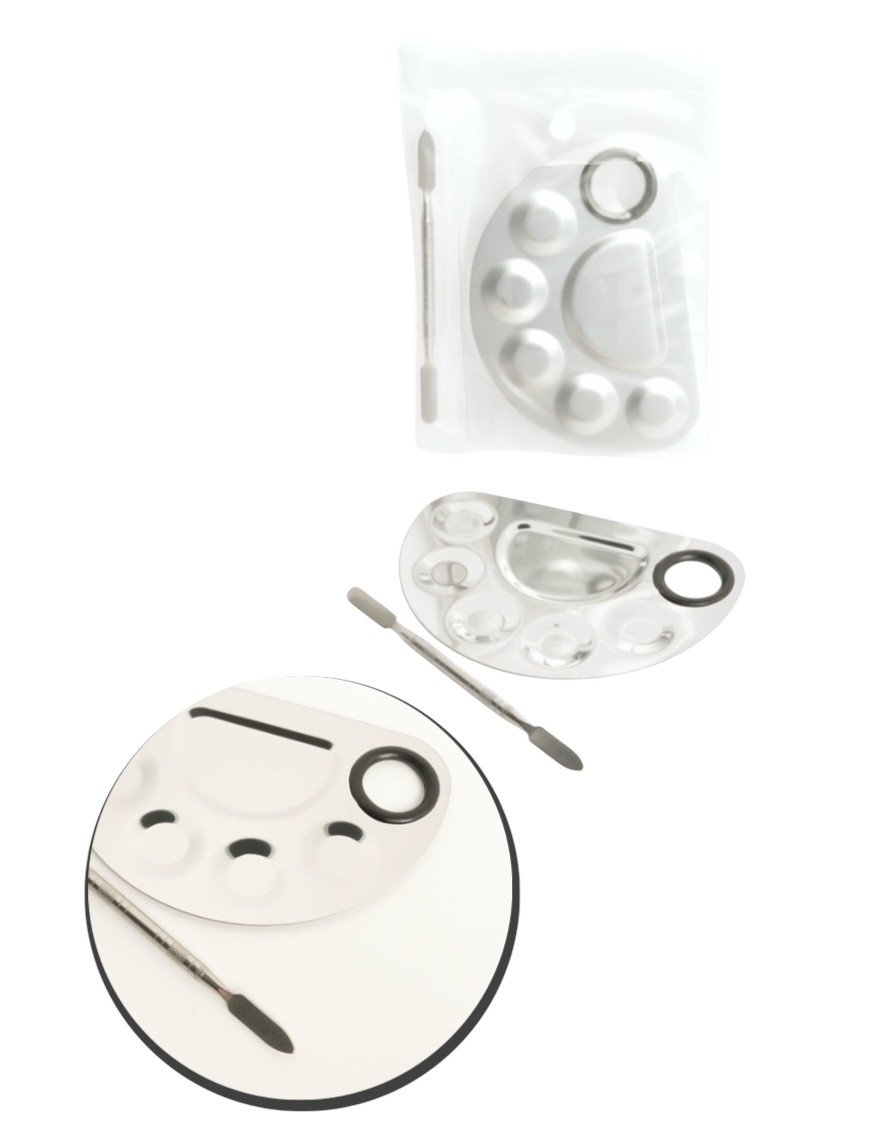 Placa e Espátula Maquiagem Mandala