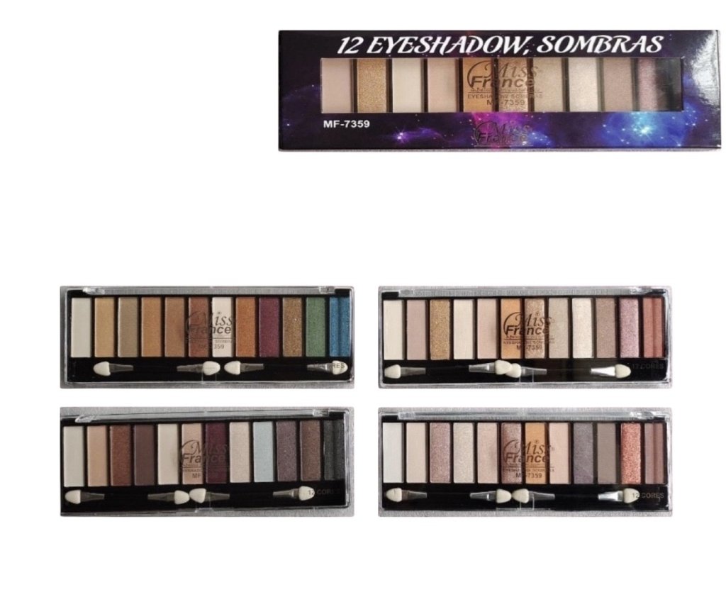 Paleta de Sombras 12 Cores Miss France