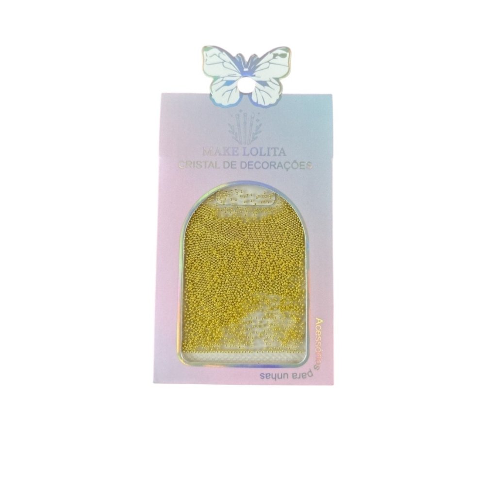  Strass de Unha Bolinha Dourado Make Lolita
