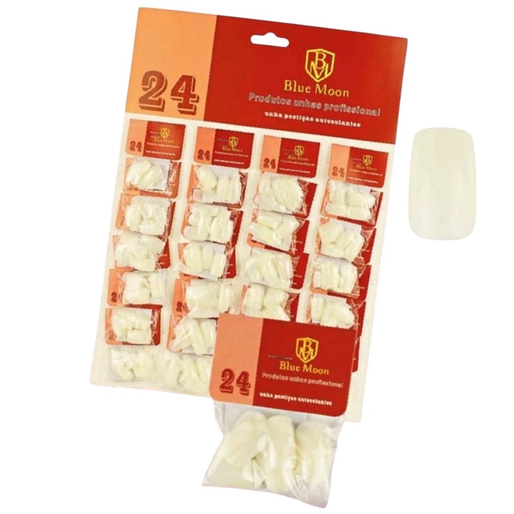 Unha Postiça Autocolante Quadrada Blue Moon BM1003-2