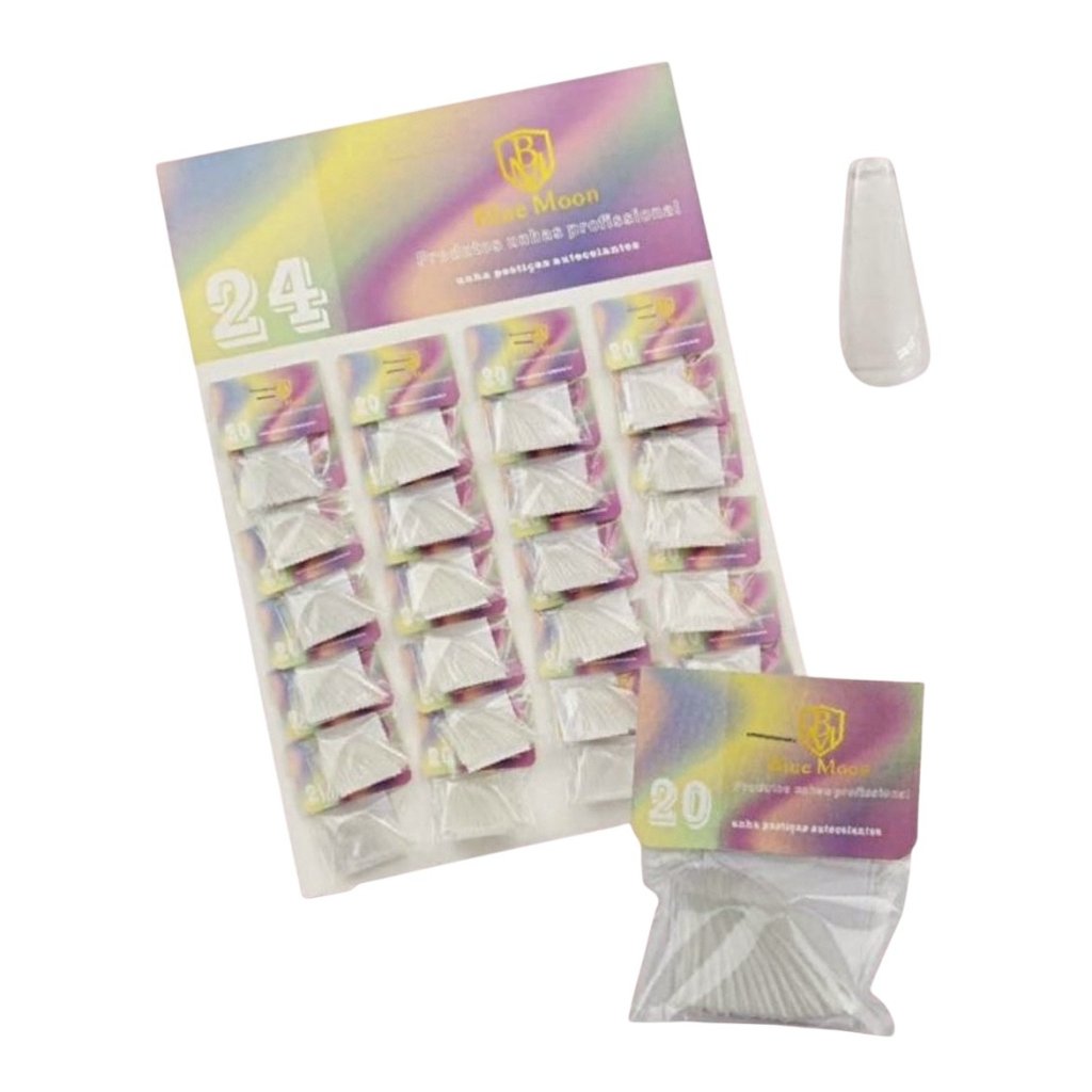 BM1003-25 Unha Bailarina Alongada Transparente Autocolante Blue Moon