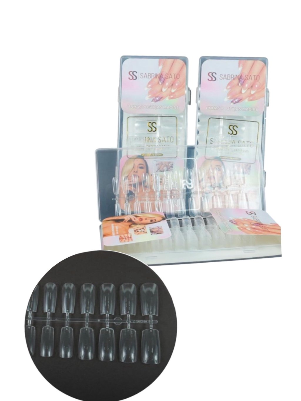 Kit 240 Unhas Quadrada Soft Gel Sabrina Sato