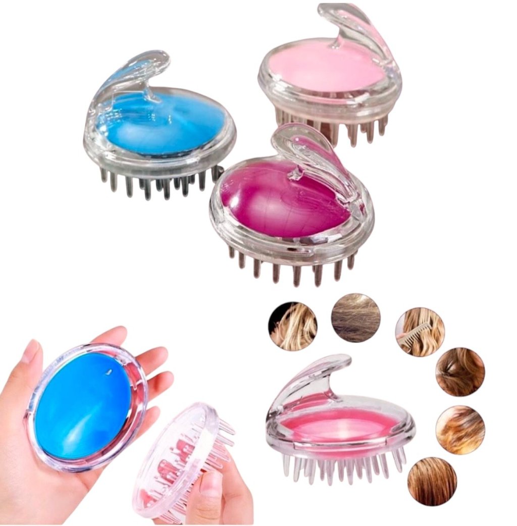 Escova Massageadora Couro Cabeludo Silicone 