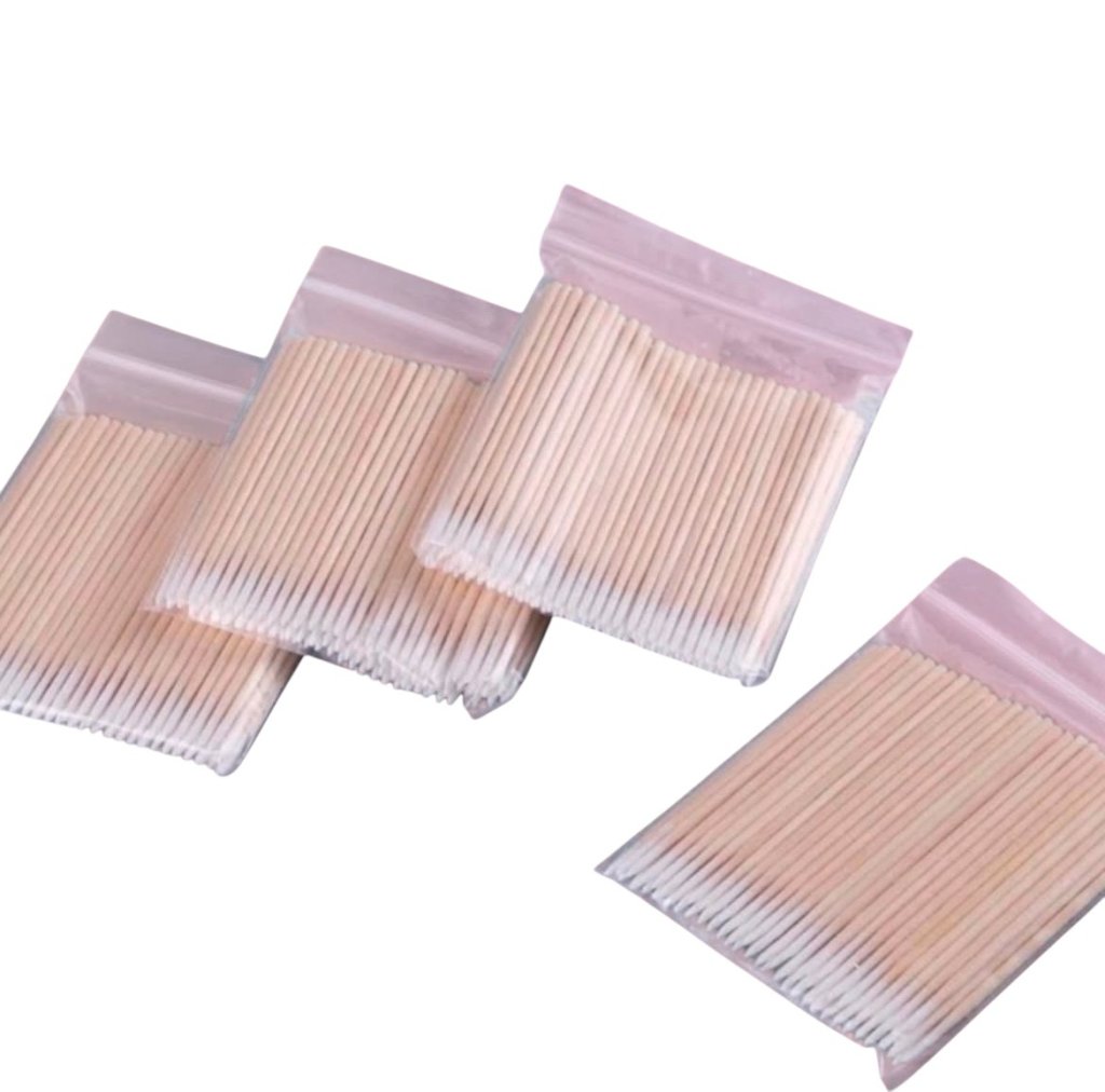 Pacote Palito Madeira 7cm ponta fina com Algodão